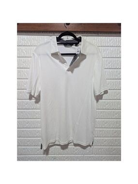 Michael Strahan Men's White Solid Short-Sleeve Golf Polo Shirt Size M NWT